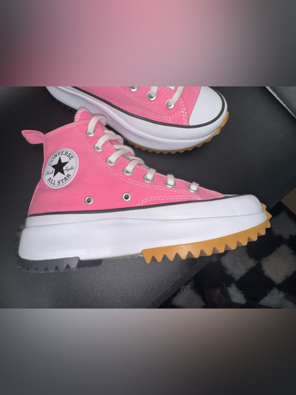 Pink Converse Run Star Hike Platform High Top Sneakers fits size 7 -Women’s 6 - Picture 15 of 16